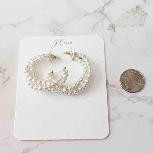 J.Crew Braided Pearl Hoop Earrings - Picture 5 of 6